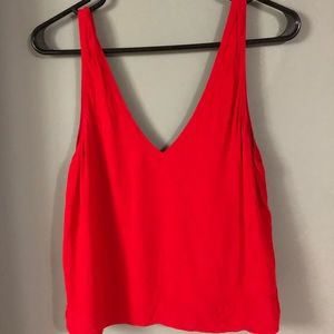 WILFRED FREE RED CROP TOP OPEN BACK XS